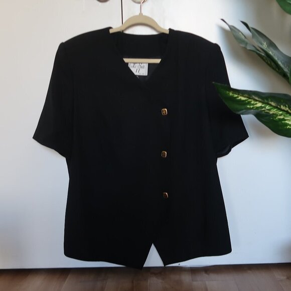 Le Suit Black Short Sleeve Blazer - Picture 8 of 8